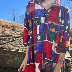 Vintage Geometric Blouse/ Dress